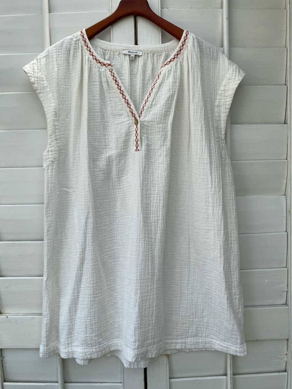Madewell White Gauze Tunic Dress